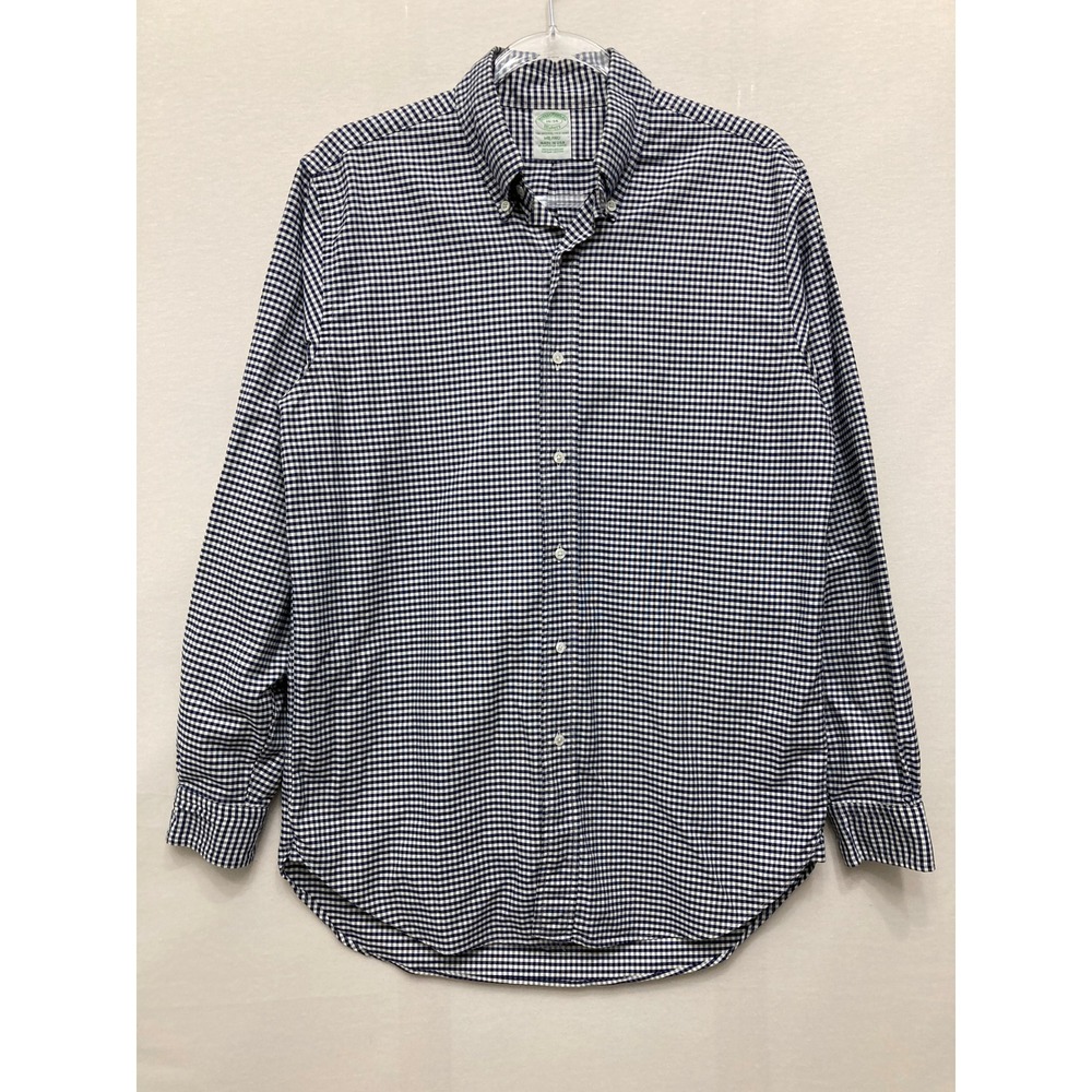 Brooks Brothers Makers Milano size 16-34 Gingham Check Shirt Made in USA Supima